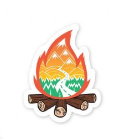 AUTOCOLLANT - FEU DE CAMPS